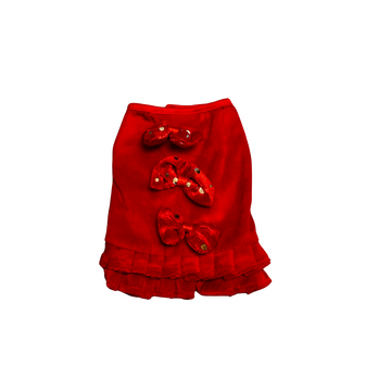 Red Holiday Dress with Bows