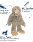 Stuffless Bigfoot with Squeaker Dog Toy