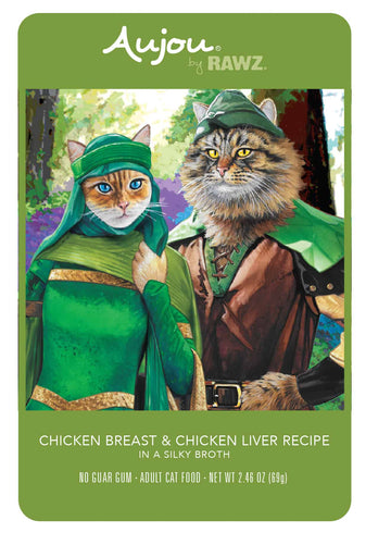 Rawz Aujou Cat Pouch, Chicken Breast & Chicken Liver, 2.46oz.