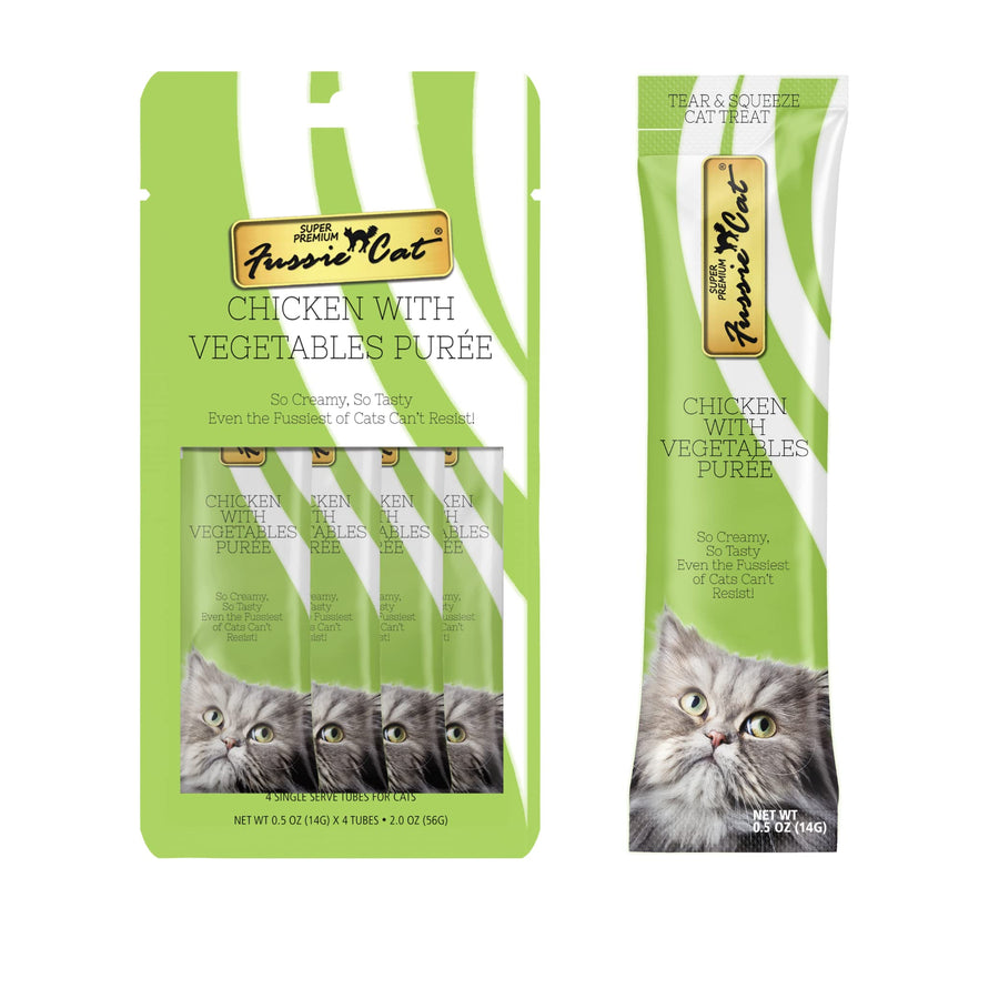 Fussie Cat Purée Treat, Pack of 4, 2-oz