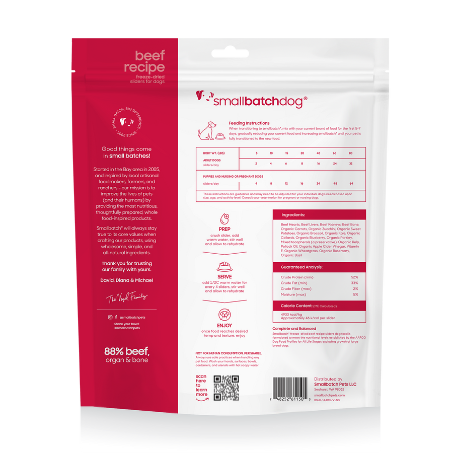 Smallbatch Freeze-Dried Beef Recipe Dog