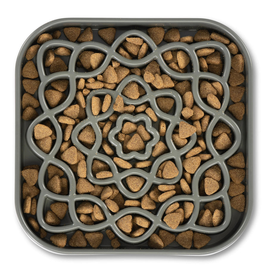 Messy Mutts Interactive Square Slow Feeder, 2 Cup Capacity