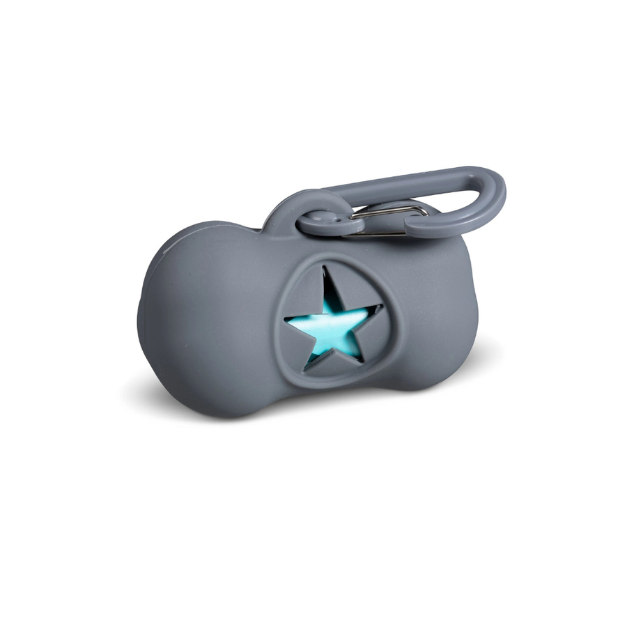 Silicone Dog Waste Bag Holder, 15  Poop Bags Included