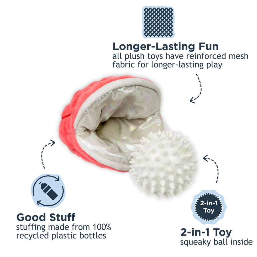 Oyster with Pearl Squeaker Dog Toy